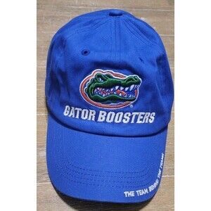 UF Gators Booster Hat Cap Blue "The Team Behind The Teams" Adjustable Hook/Loop